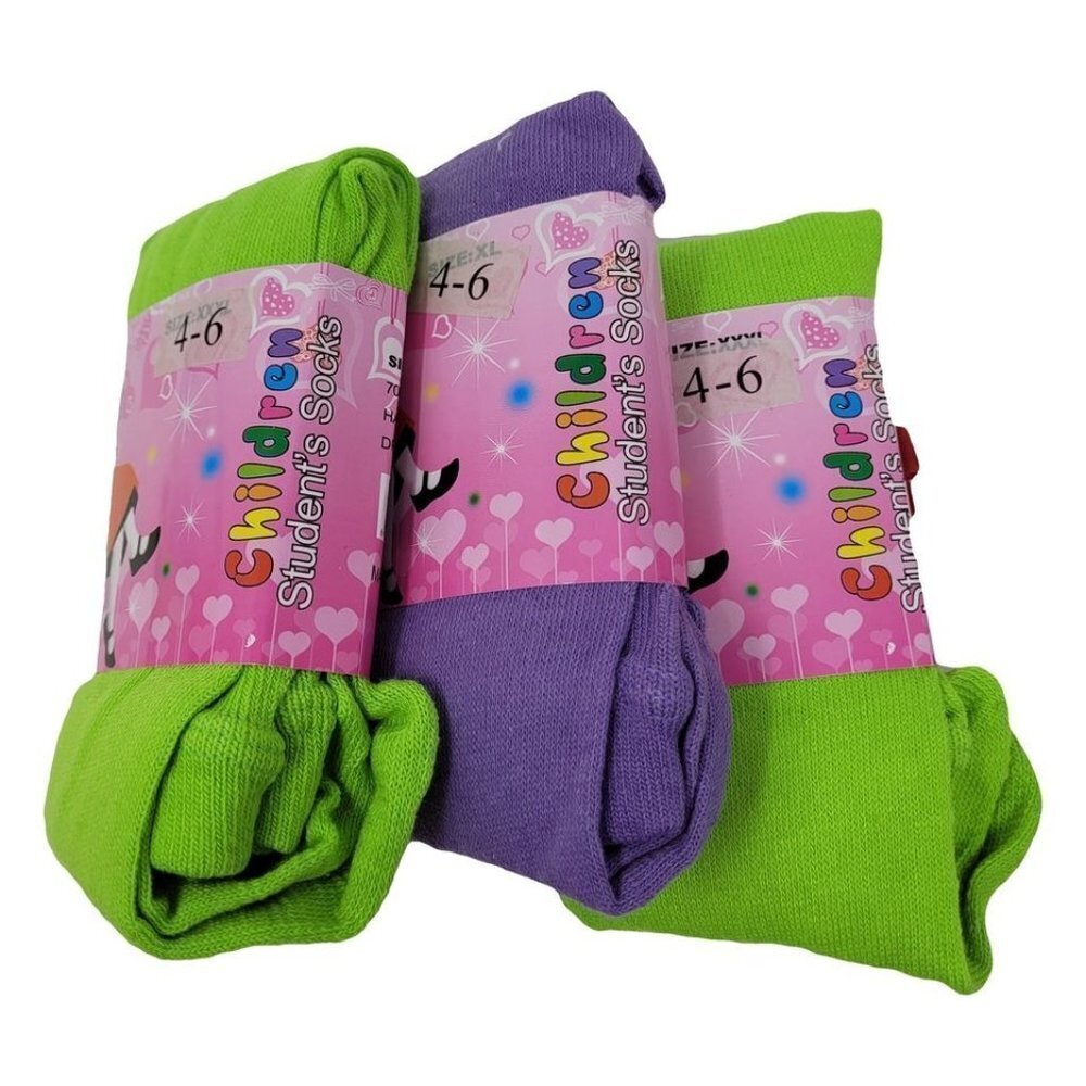 Girls Stockings Long Winter Tights, Kids Size 4-6 3 Pairs, NWT